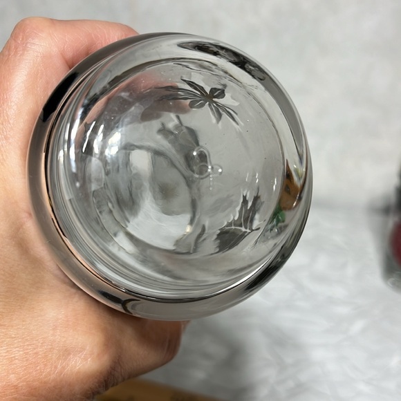 Set of 4 vintage Libbey frosted leaf tumblers 3 5.5 inches tall 1 4.5 inches - Picture 8 of 12